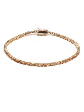 Warm Dawn Champagne Sapphire 14K (Custom) Yellow Gold Tennis Bracelet